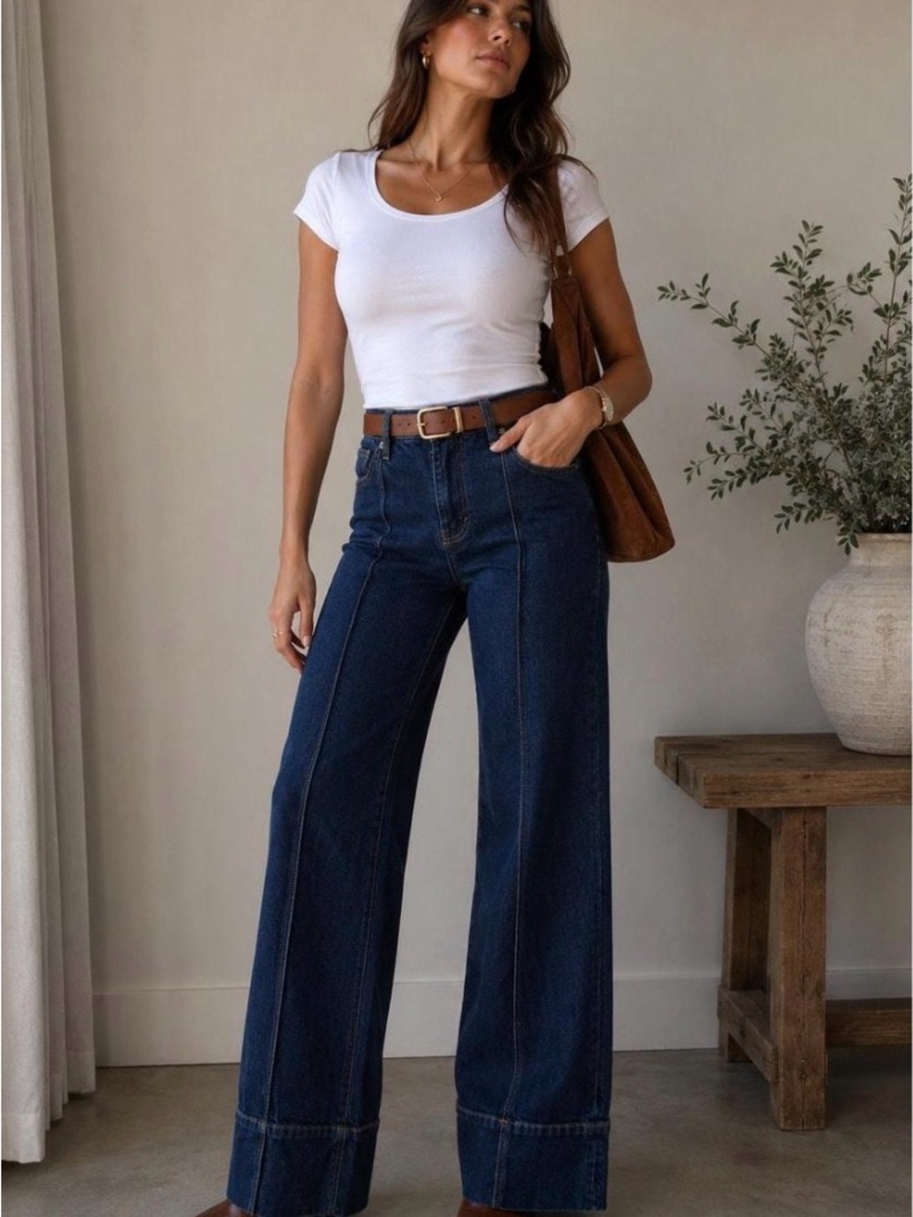 Habitual Dark Blue High-Rise Wide Leg Jeans